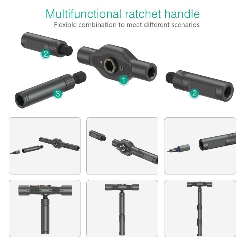 ORIA Screwdriver Kit  42 in 1 Ratchet Screwdriver Set  Magnetic Precision Repair Tool Kit with DIY Rotatable Handle  40 PCS Bits for Home Appliances  Bicycle Repair - Image 2